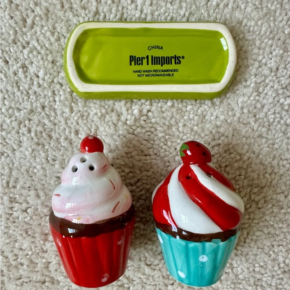 Petite Ceramic Cupcake Salt & Pepper Shakers - Pier 1 Imports